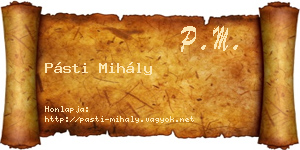 Pásti Mihály névjegykártya